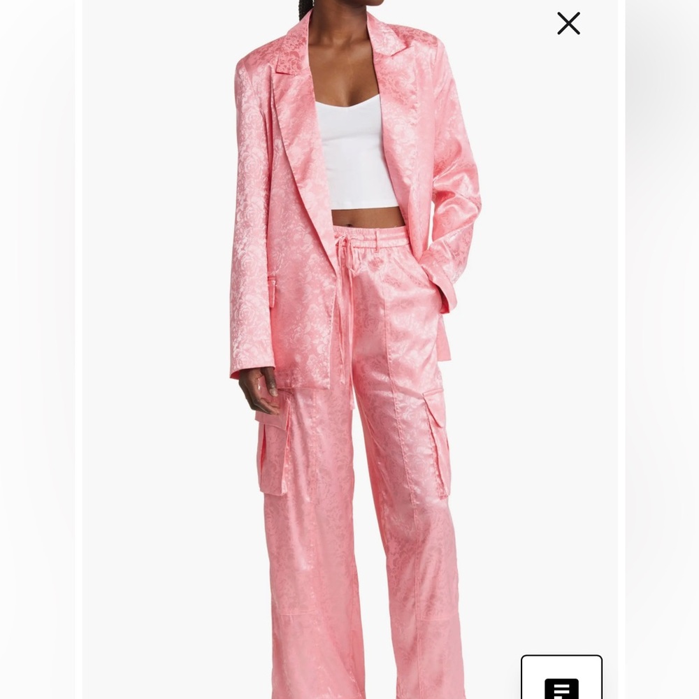 Dressed in LALA Pink Jacquard Women's Pantsuit